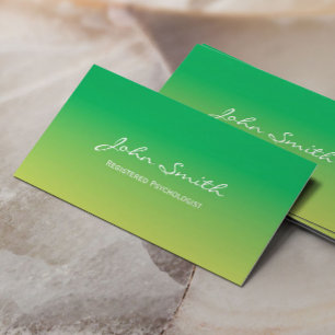 Psychologist Elegant Green Shades Healing Spa Business Card