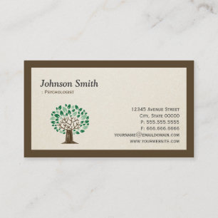 Psychologist - Elegant Tree Symbol Business Card
