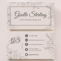 Psychologist Floral Botanical Elegant Script