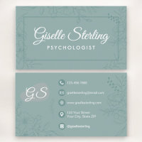Psychologist Floral Botanical Teal Green