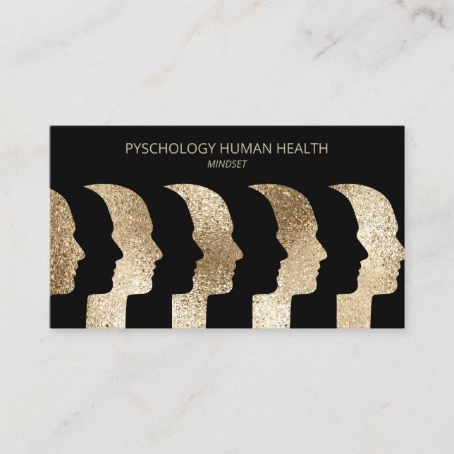Psychologist Human Faces Mindset Business Card (Front)