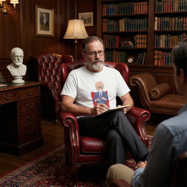 Psychologist in Suit with Notepad Sitting T-Shirt (Creator Uploaded)