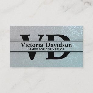 Psychologist Marriage Counsellor Bold Initials Business Card