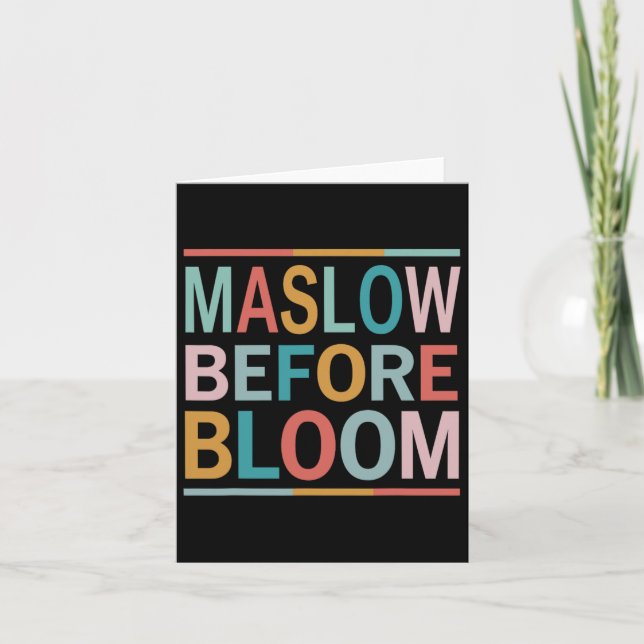 Psychologist Maslow Before Bloom Sped Teacher Clro Card (Front)
