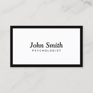 Psychologist Minimalist Black Border Business Card