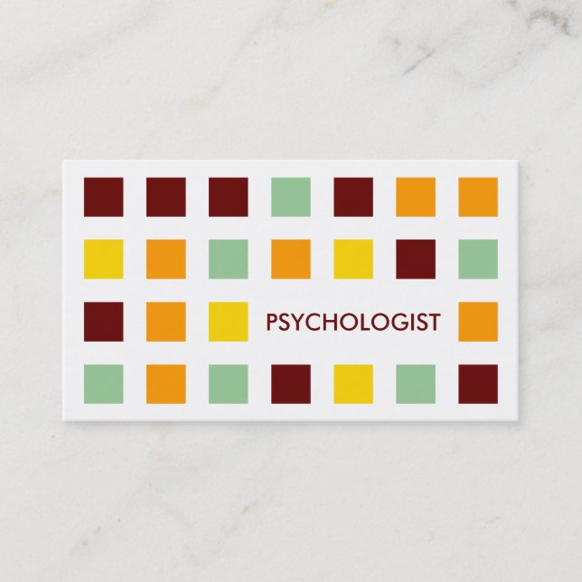 PSYCHOLOGIST (mod squares) Business Card (Front)