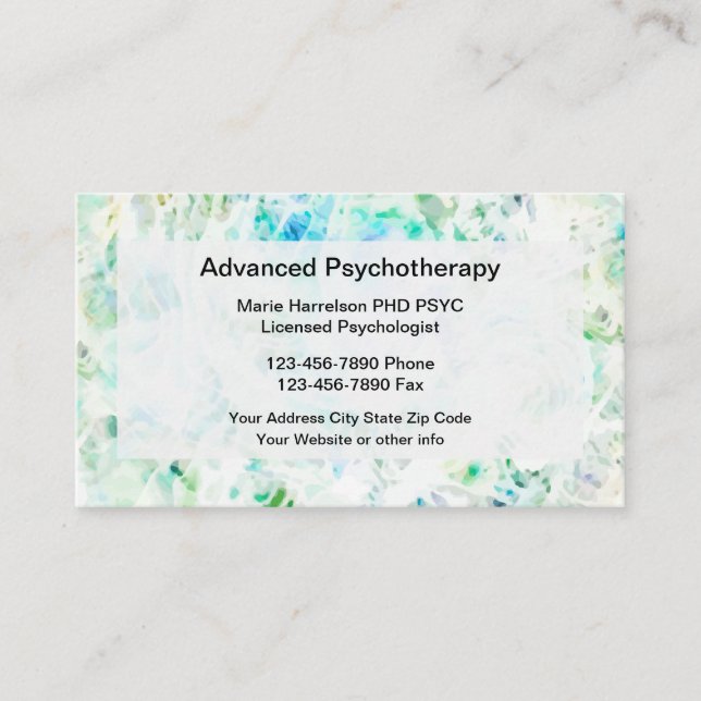 Psychologist Office And Clinic Business Card (Front)
