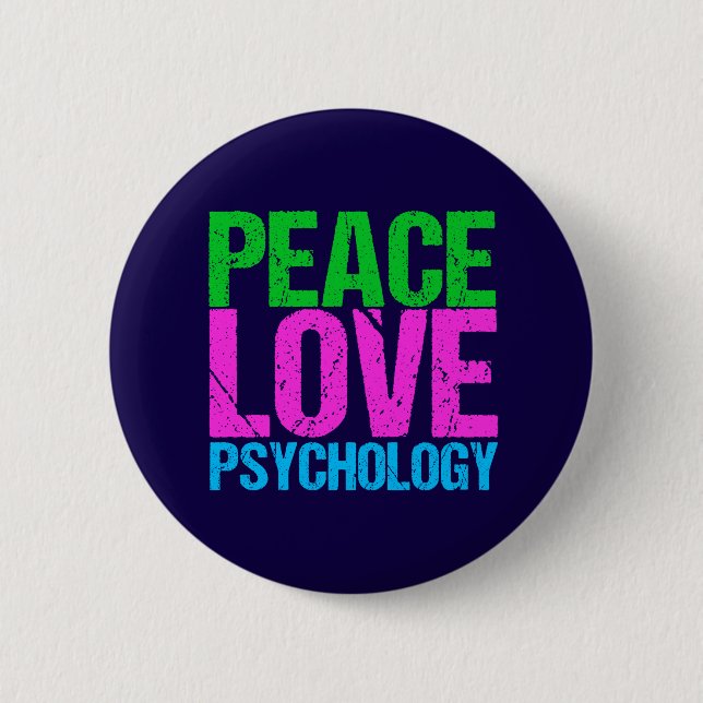 Psychologist Peace Love Psychology 2 Inch Round Button (Front)