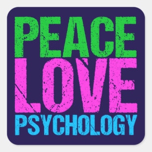 Psychologist Peace Love Psychology Square Sticker