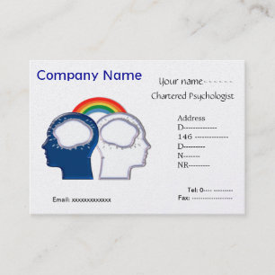 Psychologist sharing ideas business card... card
