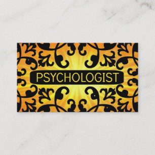 Psychologist Sunshine Damask Business Card