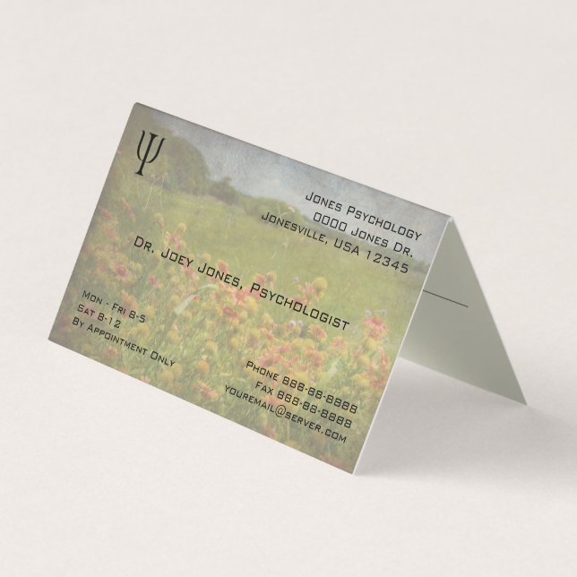 Psychologist Symbol Folded Business Business Card (Front)