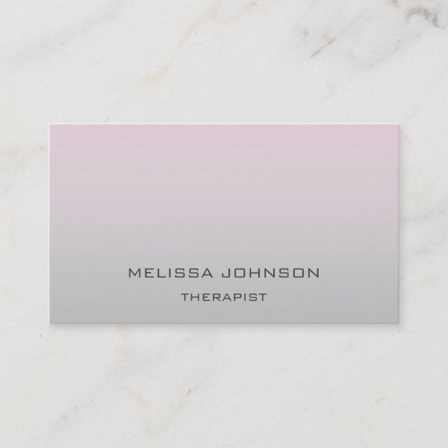 Psychologist Therapist Couch Ombre Pink Grey Business Card (Front)