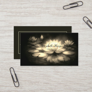Psychologist Therapist Zen Stones,Gold Lotus  Business Card