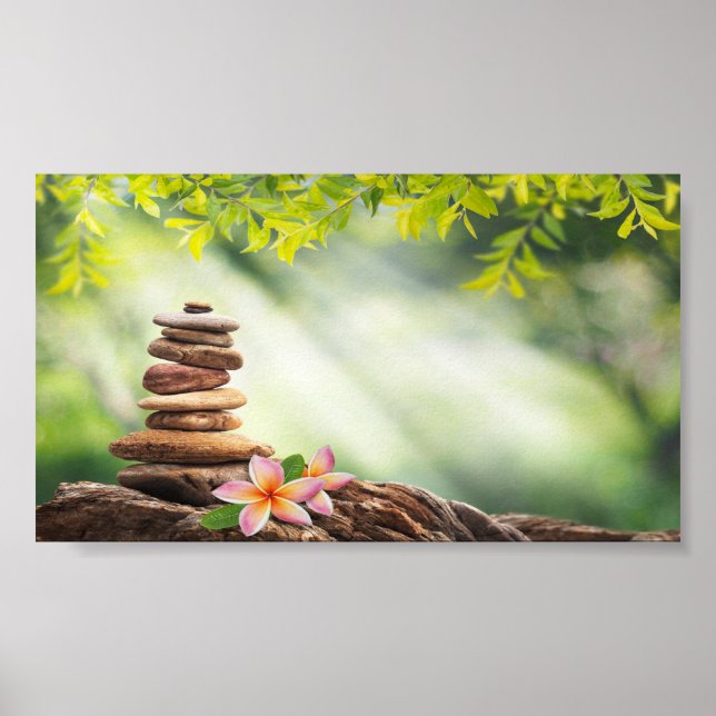 Psychologist Therapist Zen Stones,Landscape Poster (Front)