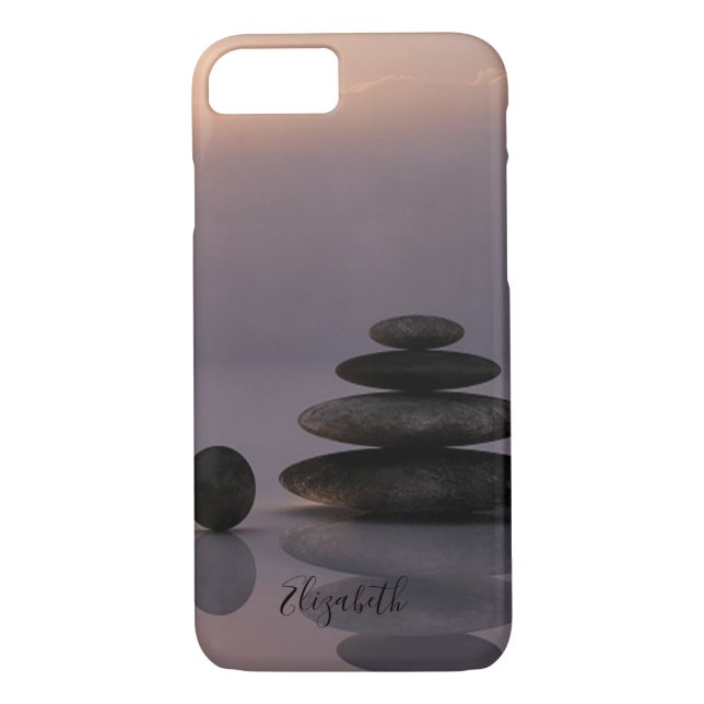 Psychologist Therapist Zen Stones, Sunset, Yoga Case-Mate iPhone Case (Back)