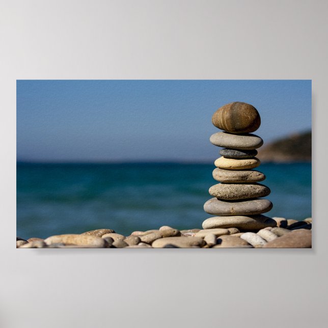 Psychologist Therapist Zen Stones,  Yoga Poster (Front)