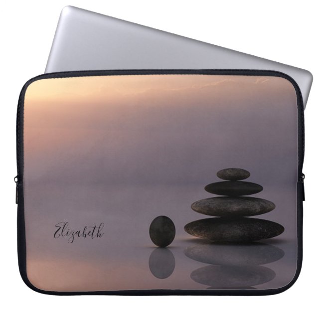 Psychologist Therapist Zen, Sunset-Personalized Laptop Sleeve (Front)