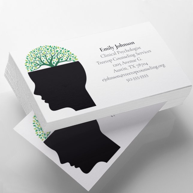 Psychologist Therapy Tree Mindfulness Counsellor Business Card (Creator Uploaded)