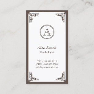 Psychologist Vintage Art Deco Framed  Business Card
