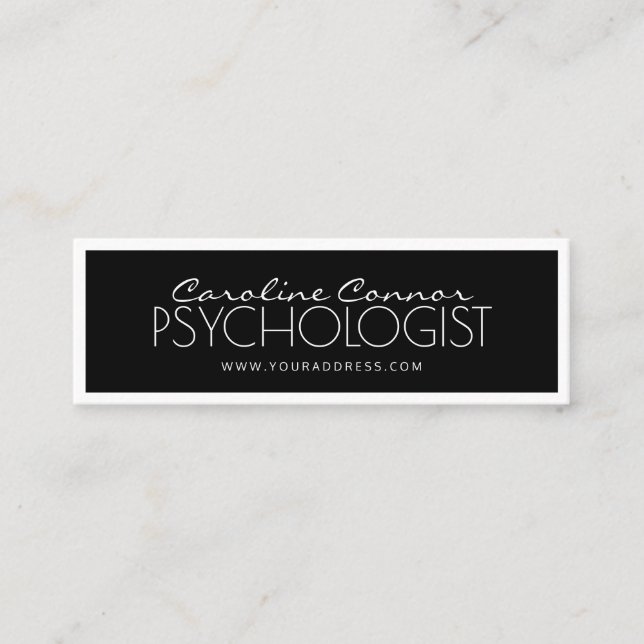 Psychologue Docteur Carte frontière noire et blanc (Devant)