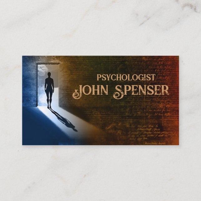 Psychologue Homme Dans L'Ombre Carte de visite (Devant)