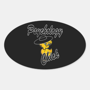 Psychology Chick #4 Oval Sticker