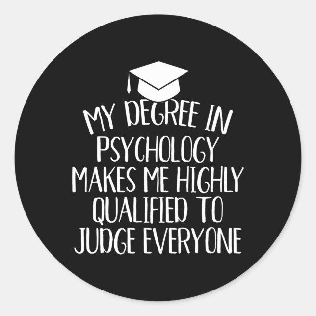 Psychology Major Graduation Classic Round Sticker (Front)