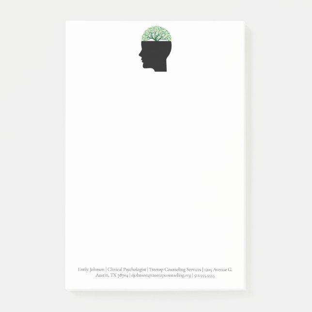 Psychology Office Tree Modern Custom Counsellor Post-it Notes (Front)