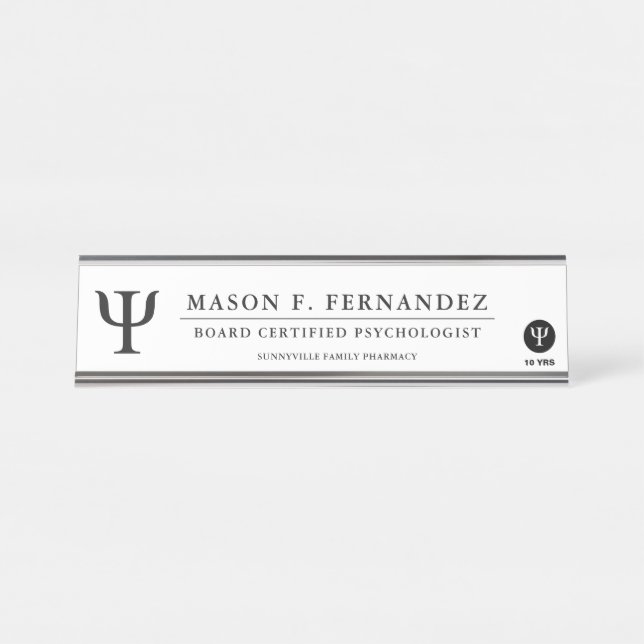Psychology Professional | Custom Desk Name Plate (Front)