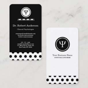 Psychology Psi Symbol Clinical Psychologist Business Card