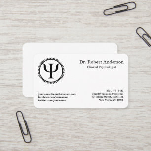 Psychology Psi Symbol Clinical Psychologist Business Card