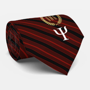 Psychology Symbol Monogrammed Red Tie