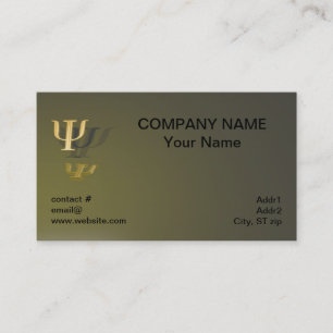 Psychology symbol on gold background business card