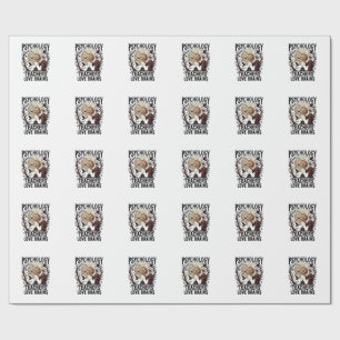 Psychology Teacher Halloween Brain Lover Gothic Sh Wrapping Paper