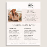Psychology Therapy Logo Photo Blush Flyer<br><div class="desc">Showcase your mental health practice with this elegant, fully customizable flyer—perfect for psychologists, therapists, and counsellors. The soft blush tones and minimalist design convey warmth and trust, while the structured layout highlights your expertise with clarity and professionalism. Add your logo and photo to build immediate connection, and use the featured...</div>