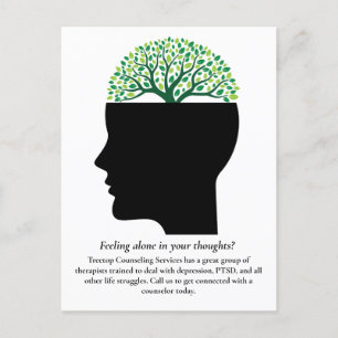 Psychology Tree Therapist Counsellor Marketing Postcard