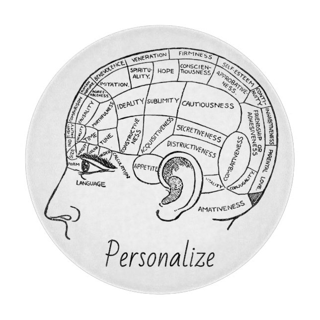Psychology vintage phrenology psychiatry brain   cutting board (Front)