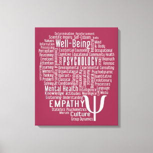 PSYCHOLOGY Word Cloud custom colour canvas print