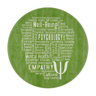 PSYCHOLOGY Word Cloud custom colour cutting board