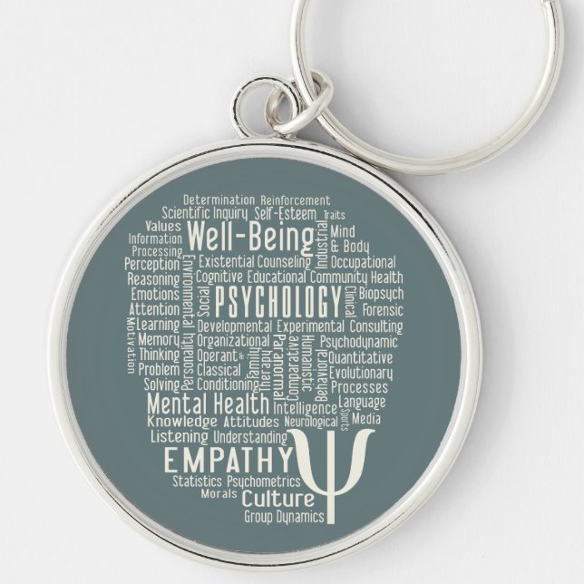 PSYCHOLOGY Word Cloud custom colour key chain (Front)