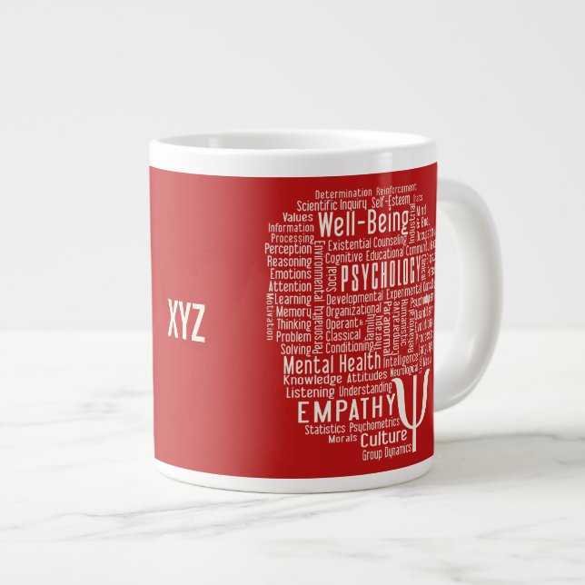 PSYCHOLOGY Word Cloud custom colour mugs (Front Right)