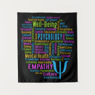 PSYCHOLOGY Word Cloud custom colour Tapestry