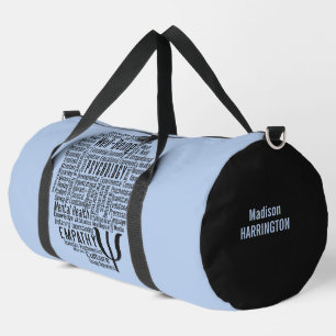 PSYCHOLOGY Word Cloud custom name & color Duffle Bag