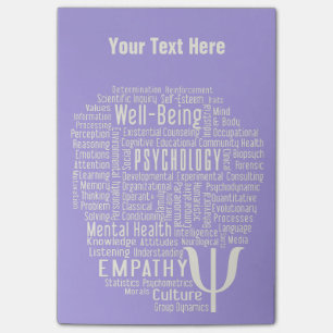 PSYCHOLOGY Word Cloud custom Post-It notes