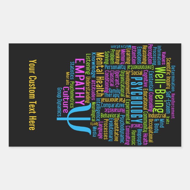 PSYCHOLOGY Word Cloud custom stickers (Front)