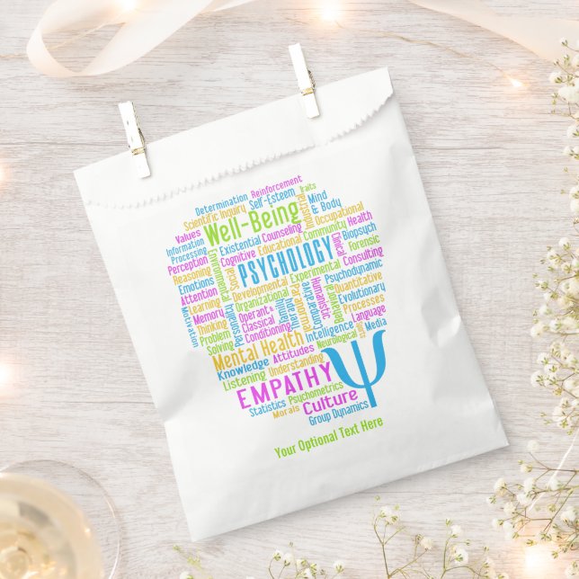 PSYCHOLOGY Word Cloud custom text Favour Bag (Clipped)