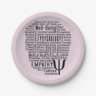 PSYCHOLOGY Word Cloud Paper Plate