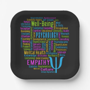 PSYCHOLOGY Word Cloud Paper Plate