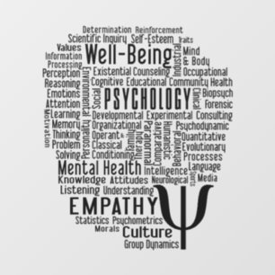 PSYCHOLOGY Word Cloud Window Cling